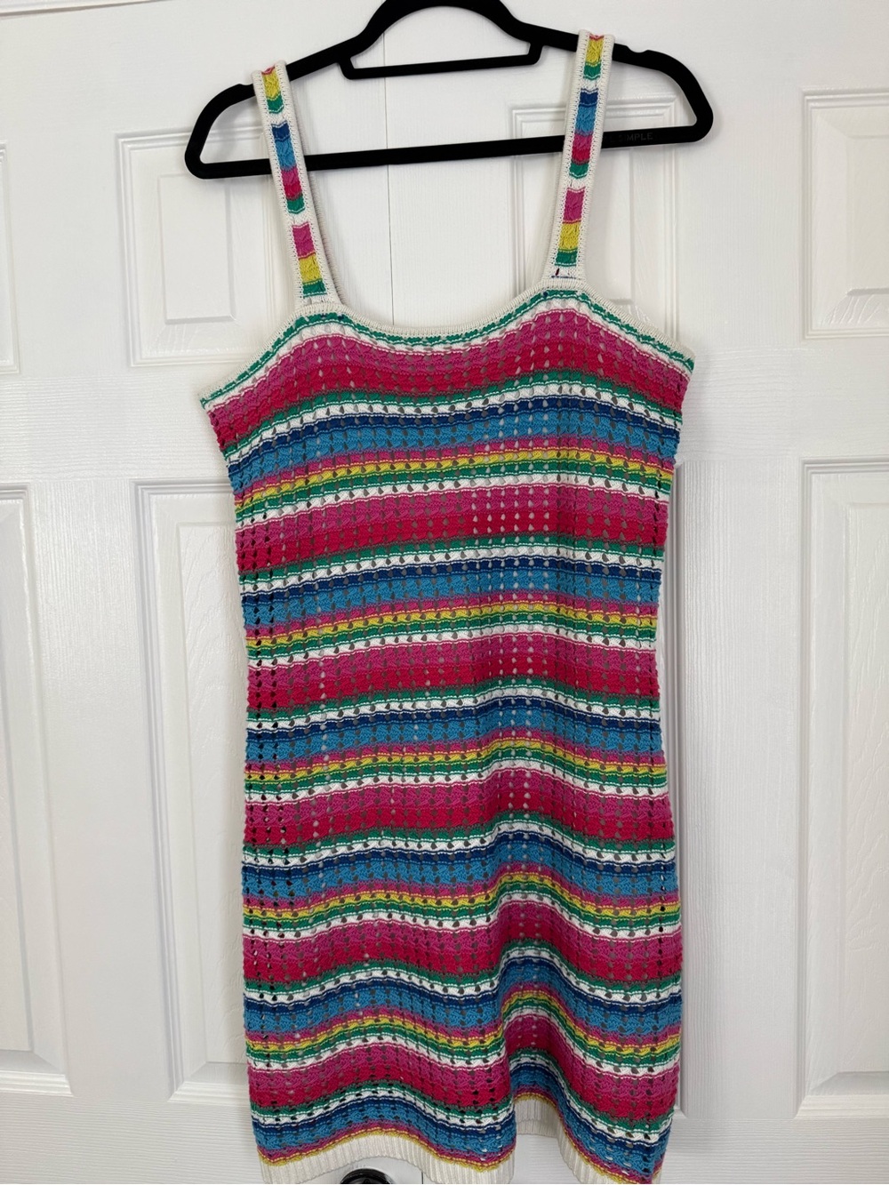 Gap Multi Color Rainbow Crochet Cotton Dress, Size MT